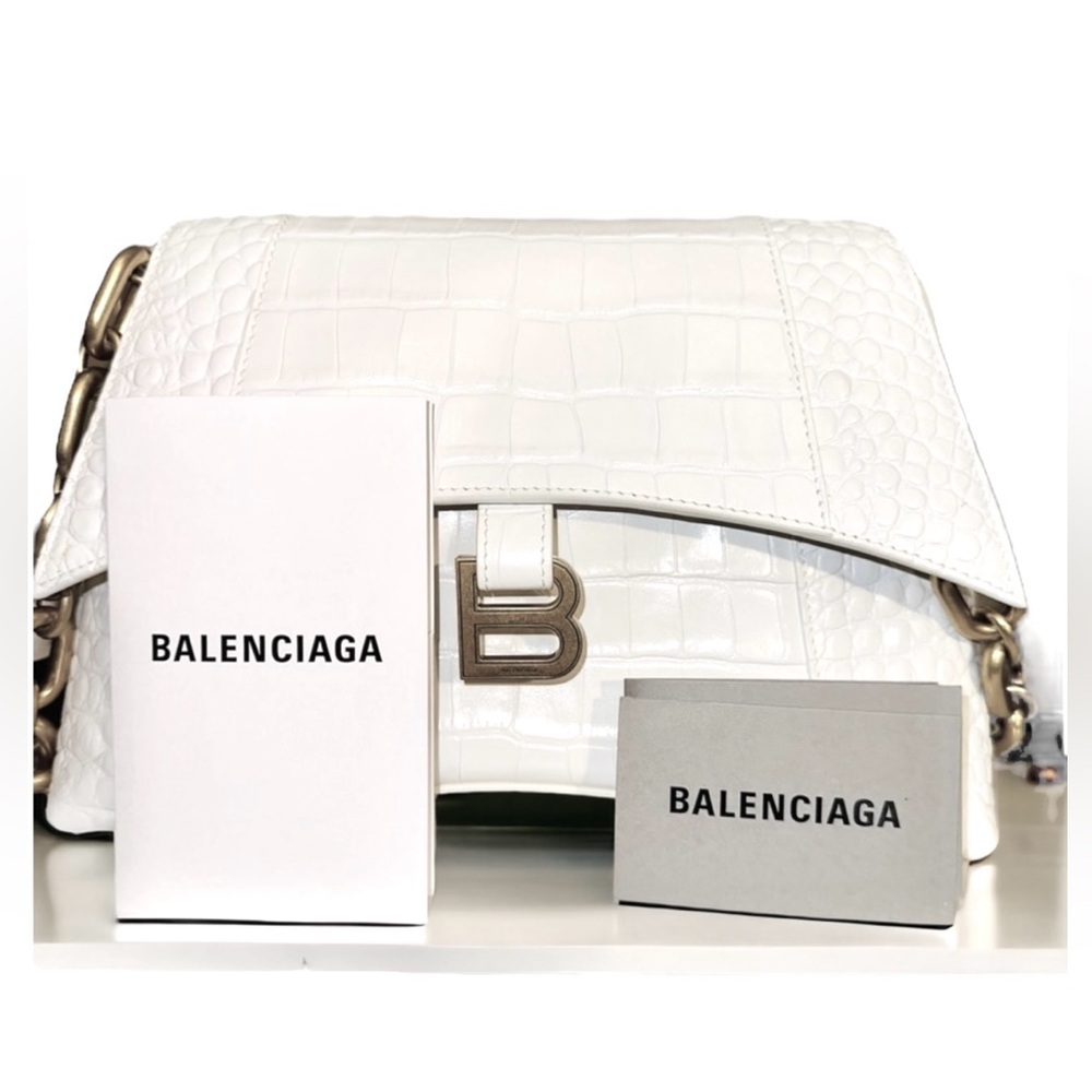 31-24 NWT Balenciaga Hour Glass in Croc Leather